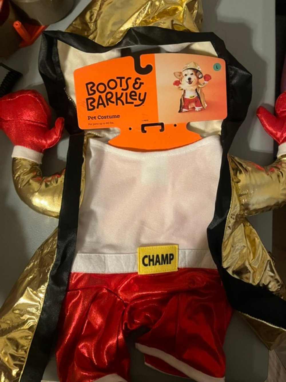 Boots & Barkley Pet Costume Gold Red Size L